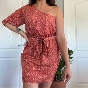 Vintage Geometric multi color cold shoulder dress